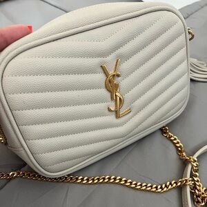 YSL Saint Laurent ivory cross body bag